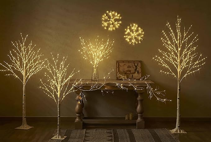 Hairui Lighted Branches 150L 8 Functions Warm White and Multicolor Fairy Lights 30IN for Room Easter Christmas Holiday Decoration