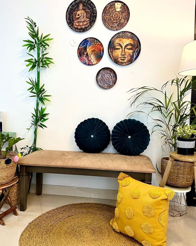 RITUALISTIC Nirvana Wall Plates- Set of 5 (Brown) | Decorative Wall Plates Hanging Room Decor Plate Wedding Gift | Christmas gifts