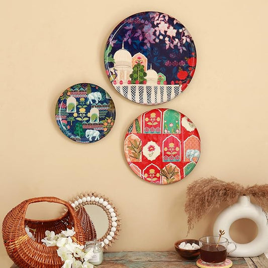 RITUALISTIC Vintage Wall Plates & Paintings | Perfect Home Decor and Wall Decor Items for Your Hall and Living Room | Set of 3 |Christmas Gift items