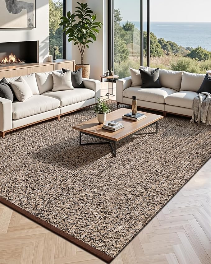 LUMI Jute Area Rug 6x9 for Living Room, Natural Handwoven Rugs Non Slip, Farmhouse Braided Carpets No Shedding for High Traffic, Dining Room, Indoor, Outdoor, Patio