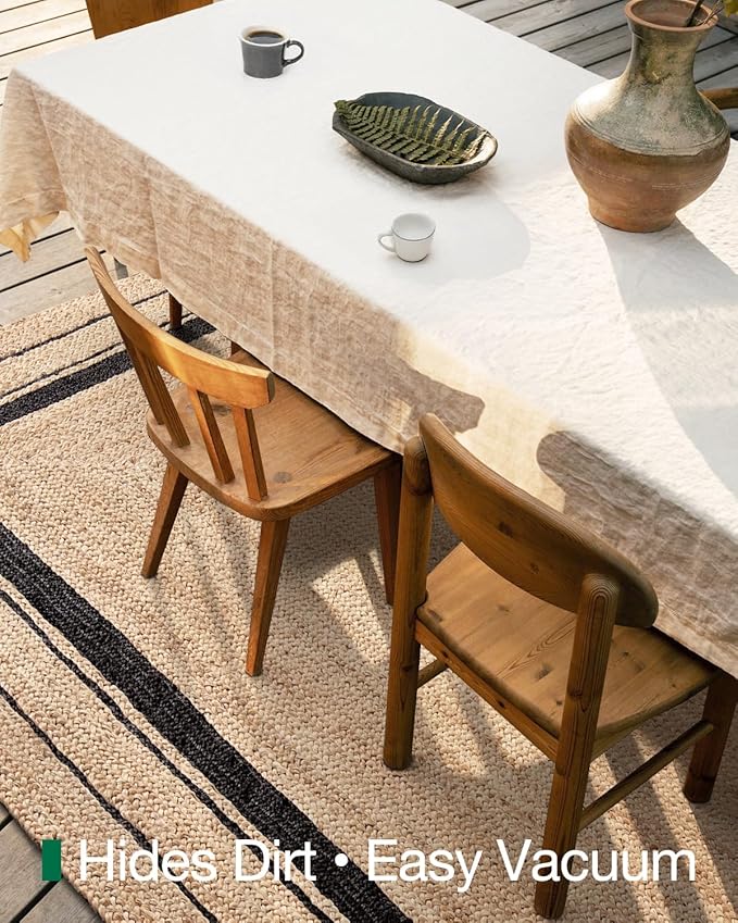 LUMI Jute Area Rug 5x8 for Living Room, Natural Handwoven Rugs Non Slip, Farmhouse Braided Carpets No Shedding for High Traffic, Dining Room, Indoor, Outdoor, Patio