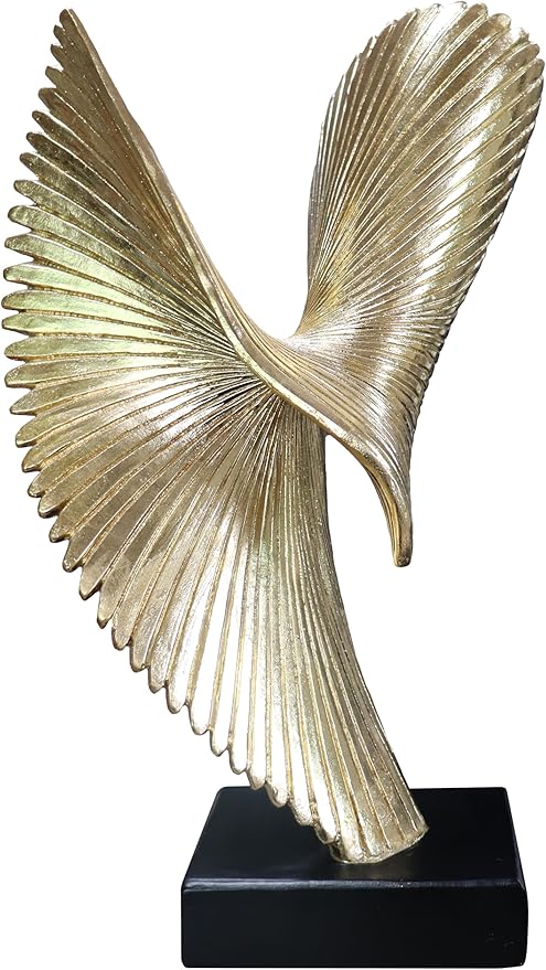 LAIKEARTS Modern Abstract Eagle Decorative Sculpture, Dining Living Room Desk Decor,Geometric Home Decor Statues,Shelf Top Decor Aesthetics, Coffee Tables or Office Shelves（Golden）