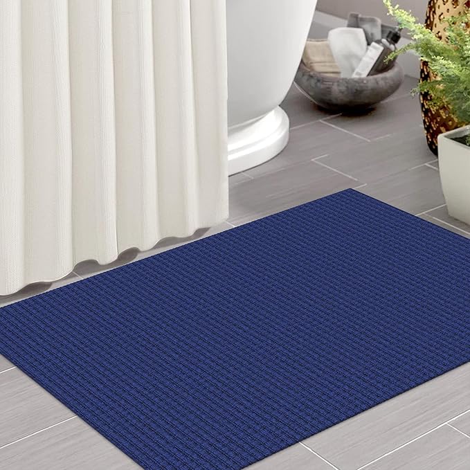 IOHOUZE Small Area Rug 2x3 Washable Woven Rugs for Entryway Non Slip Rubber Backed Front Door Rugs Indoor Doormat Throw Rug Floor Carpet for Entrance Kitchen, Royal Blue/Navy