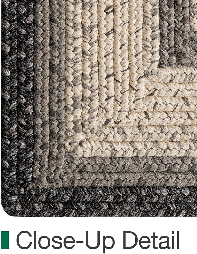 LUMI Runner Rug Non Slip for Hallway, 3'x7' Natural Rustic Carpet No Shedding, Farmhouse Braided Area Mat Indoor High Traffic for Living Room, Entryway, Kitchen, Laundry