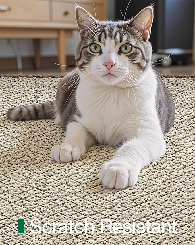 LUMI Sisal Area Rug 6x9 for Living Room, Natural Handwoven Rugs Non Slip, Farmhouse Braided Carpets No Shedding for High Traffic, Dining Room, Indoor, Outdoor, Patio