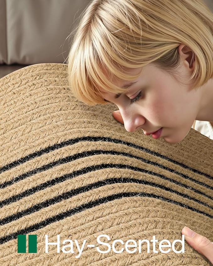 LUMI Jute Area Rug 4x6 for Living Room, Natural Handwoven Rugs Non Slip, Farmhouse Braided Carpets No Shedding for High Traffic, Dining Room, Indoor, Outdoor, Patio