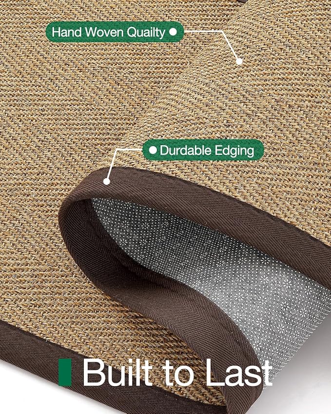 LUMI Sisal Runner Rug Non Slip for Hallway, 3'x10' Natural Rustic Carpet No Shedding, Farmhouse Braided Area Mat Indoor High Traffic for Living Room, Entryway, Kitchen, Laundry