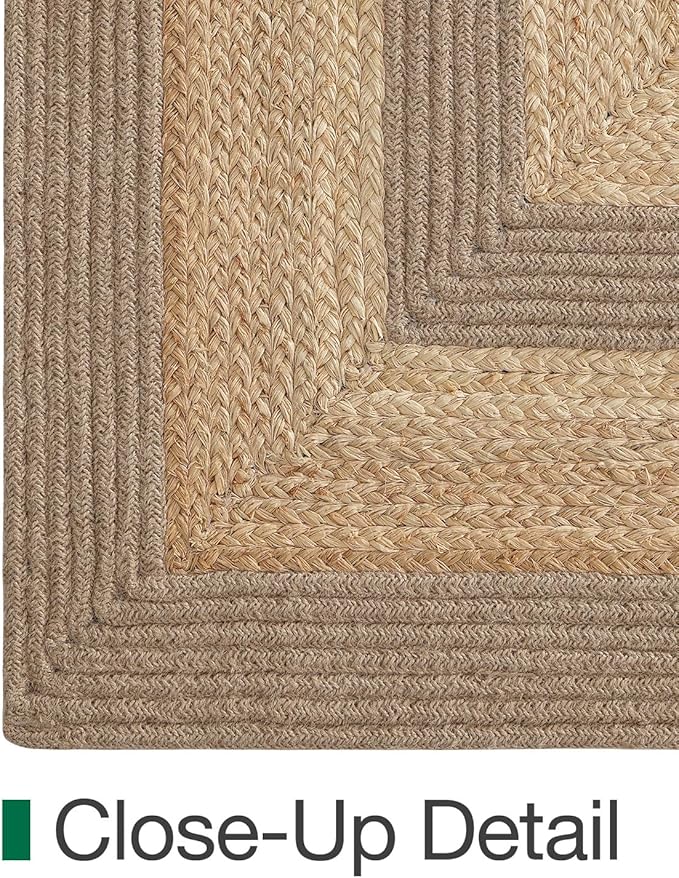LUMI Jute Area Rug 6x9 for Living Room, Natural Handwoven Rugs Non Slip, Farmhouse Braided Carpets No Shedding for High Traffic, Dining Room, Indoor, Outdoor, Patio