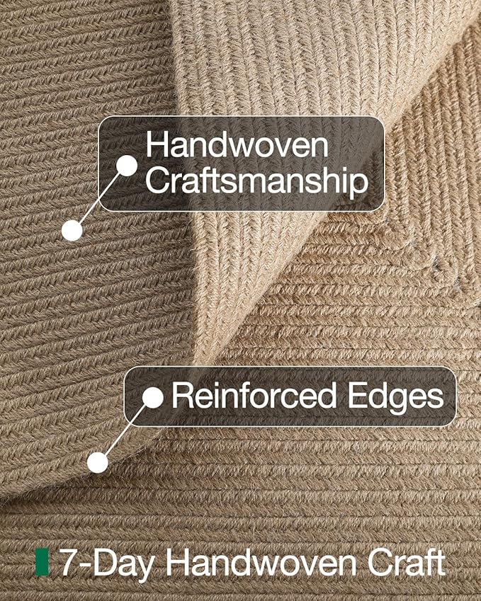 LUMI Jute Area Rug 6x9 for Living Room, Natural Handwoven Rugs Non Slip, Farmhouse Braided Carpets No Shedding for High Traffic, Dining Room, Indoor, Outdoor, Patio