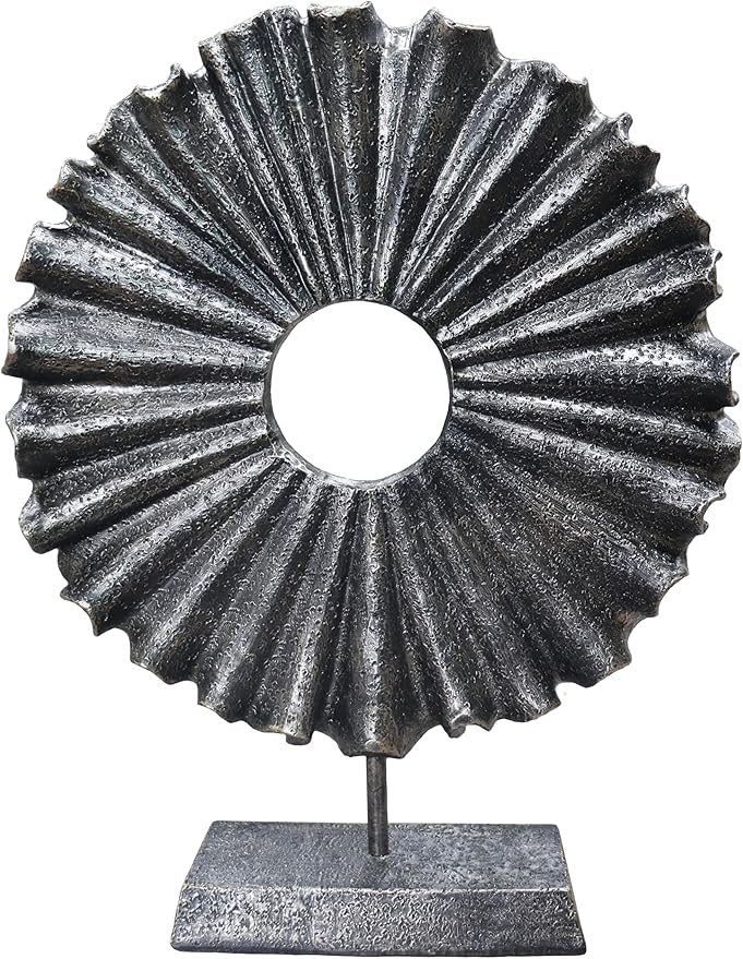 LAIKEARTS Modern Abstract Round Decorative Sculpture, Dining Living Room Desk Decor,Geometric Home Decor Statues,Shelf Top Decor Aesthetics, Coffee Tables or Office Shelves（Bronze Colored）