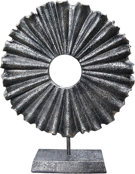 LAIKEARTS Modern Abstract Round Decorative Sculpture, Dining Living Room Desk Decor,Geometric Home Decor Statues,Shelf Top Decor Aesthetics, Coffee Tables or Office Shelves（Bronze Colored）