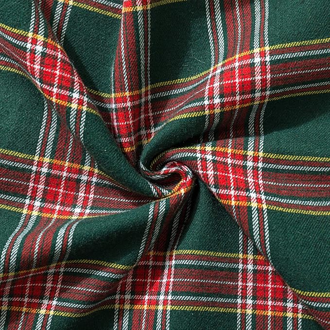 AQOTHES Pack of 2 Christmas Plaid Decorative Throw Pillow Covers Scottish Tartan Cushion Case for Farmhouse Home Holiday Decor Red and Green, 20 x 20 Inches