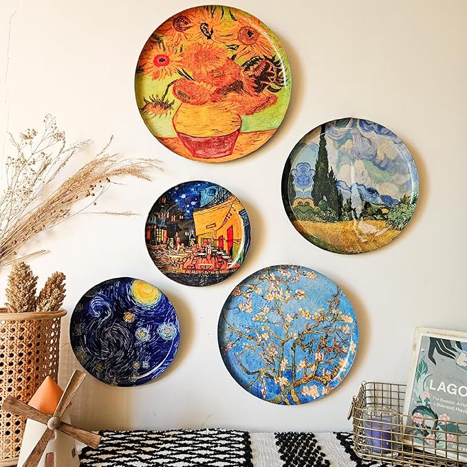 RITUALISTIC Van Gogh Wall Plates- Set of 5 |Home Decor | Painting | Divine | Intricate Designs |Christmas gifts