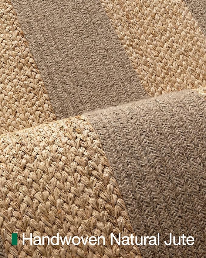 LUMI Jute Runner Rug Non Slip for Hallway, 3'x12' Natural Rustic Carpet No Shedding, Farmhouse Braided Area Mat Indoor High Traffic for Living Room, Entryway, Kitchen, Laundry
