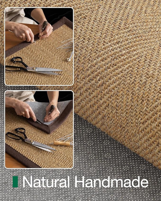 LUMI Sisal Runner Rug Non Slip for Hallway, 3'x10' Natural Rustic Carpet No Shedding, Farmhouse Braided Area Mat Indoor High Traffic for Living Room, Entryway, Kitchen, Laundry