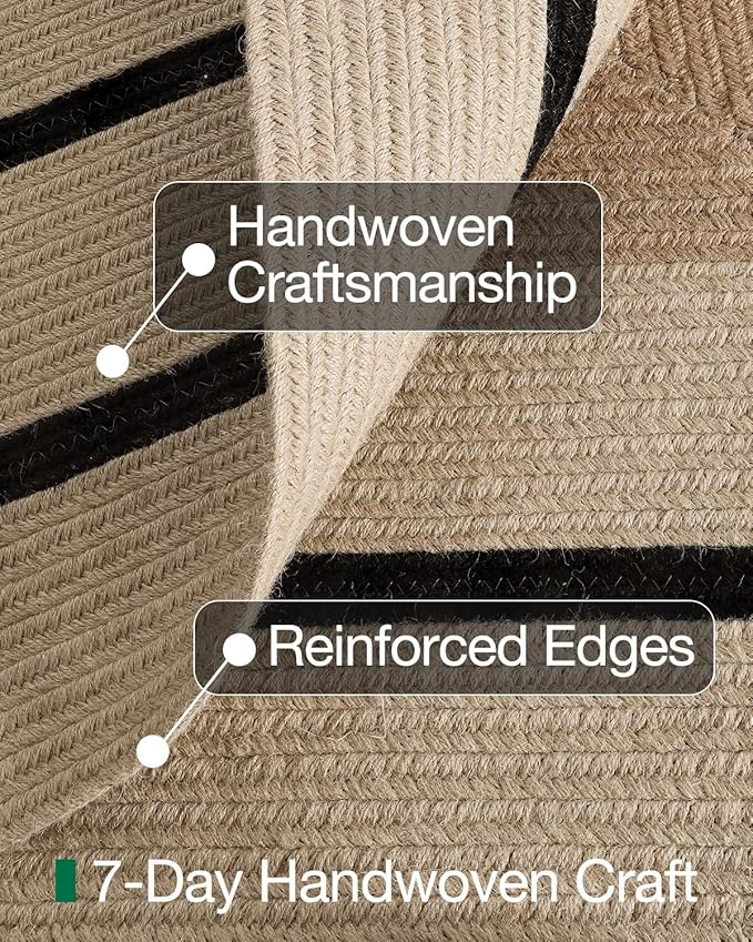 LUMI Jute Area Rug 5x8 for Living Room, Natural Handwoven Rugs Non Slip, Farmhouse Braided Carpets No Shedding for High Traffic, Dining Room, Indoor, Outdoor, Patio